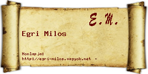 Egri Milos névjegykártya